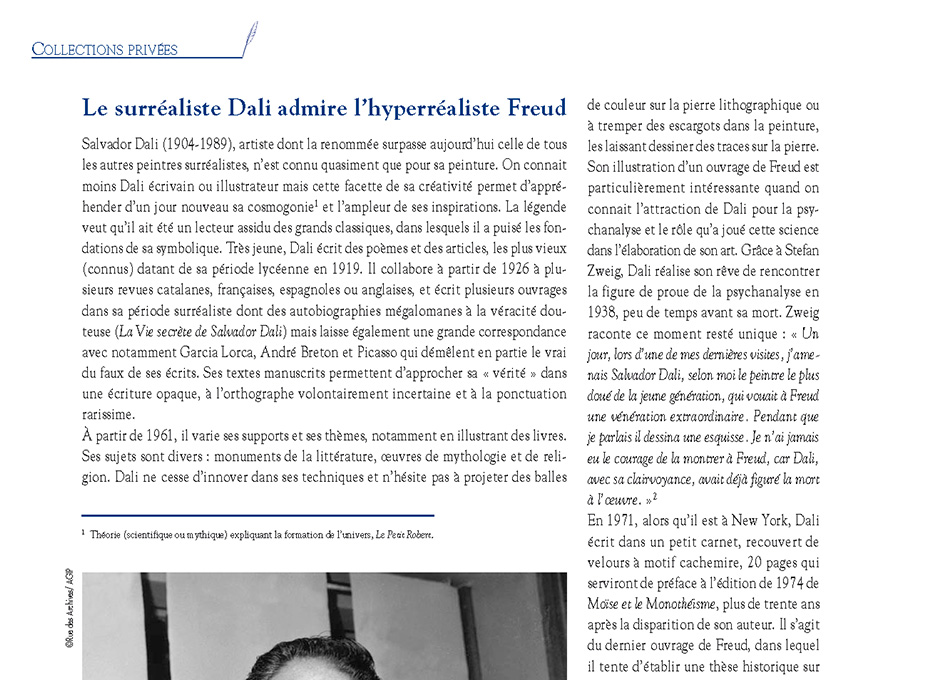 Article Dali, magazine Plume, 2010